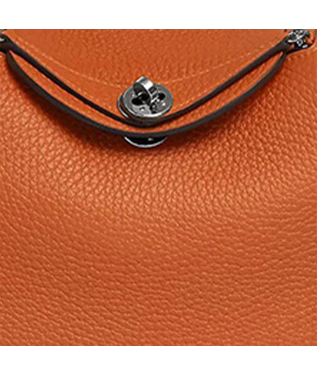 HERMES Оранжевая кожаная сумка через плечо, фото 4