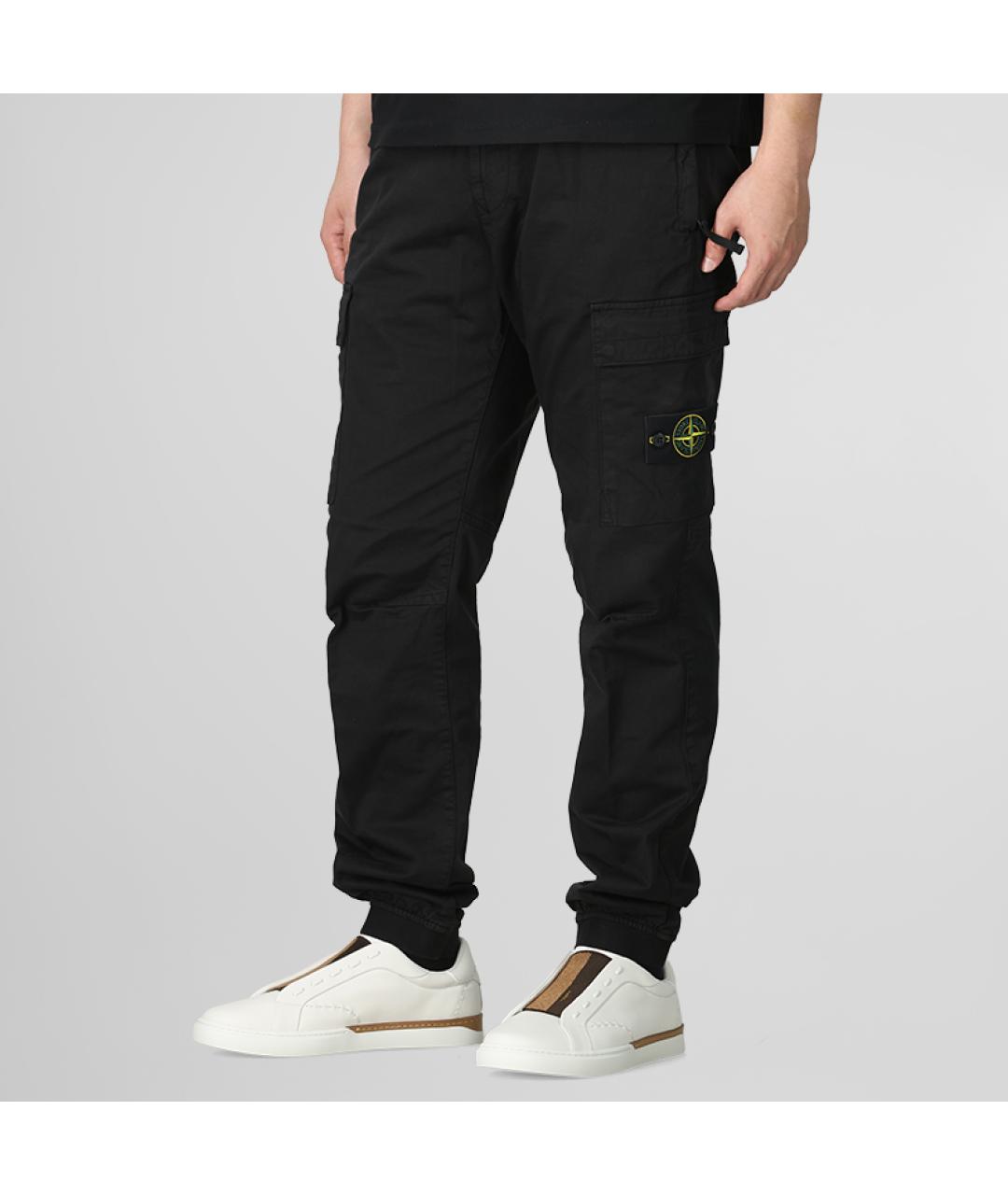 STONE ISLAND Черные повседневные брюки, фото 4