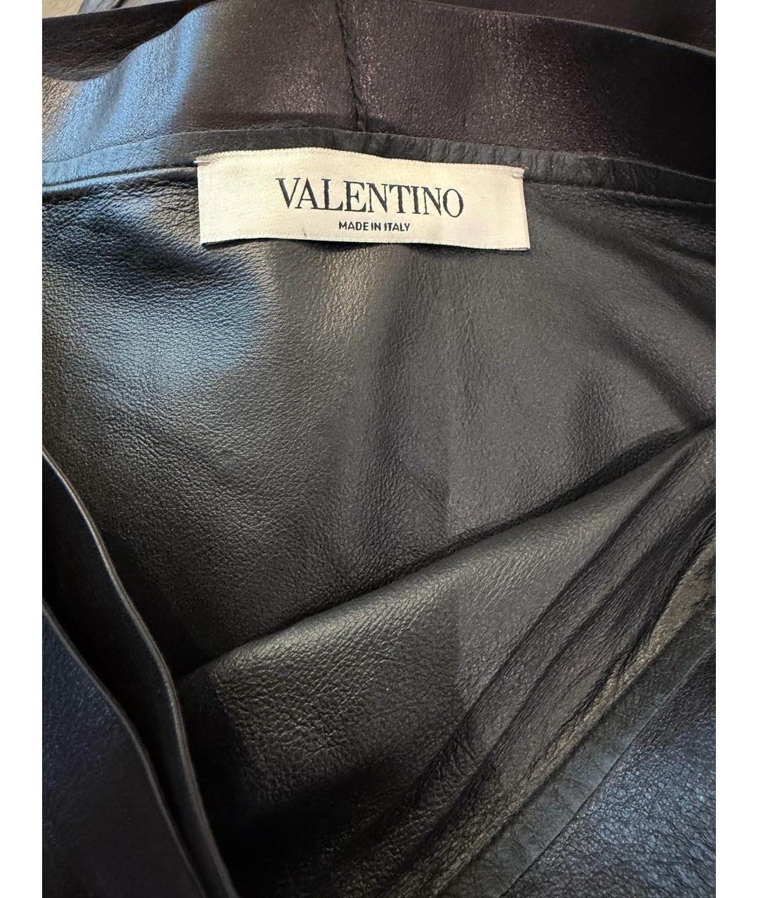 VALENTINO Коричневая кожаная юбка миди, фото 5