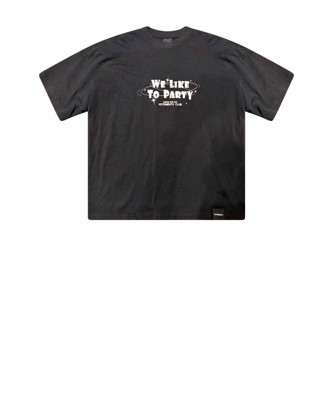 VETEMENTS Черная хлопковая футболка, фото 1