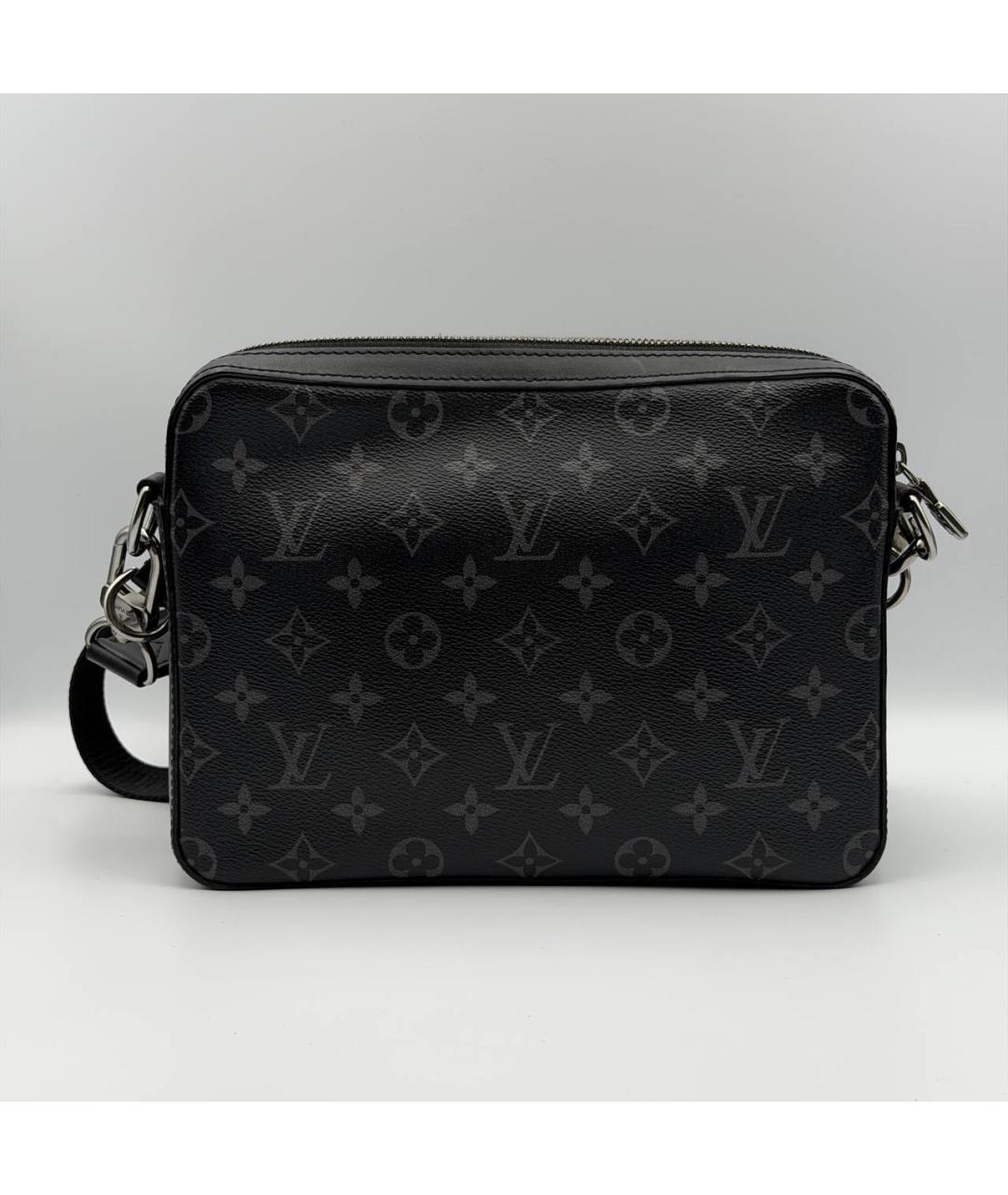 LOUIS VUITTON Антрацитовая сумка на плечо из канвы, фото 3