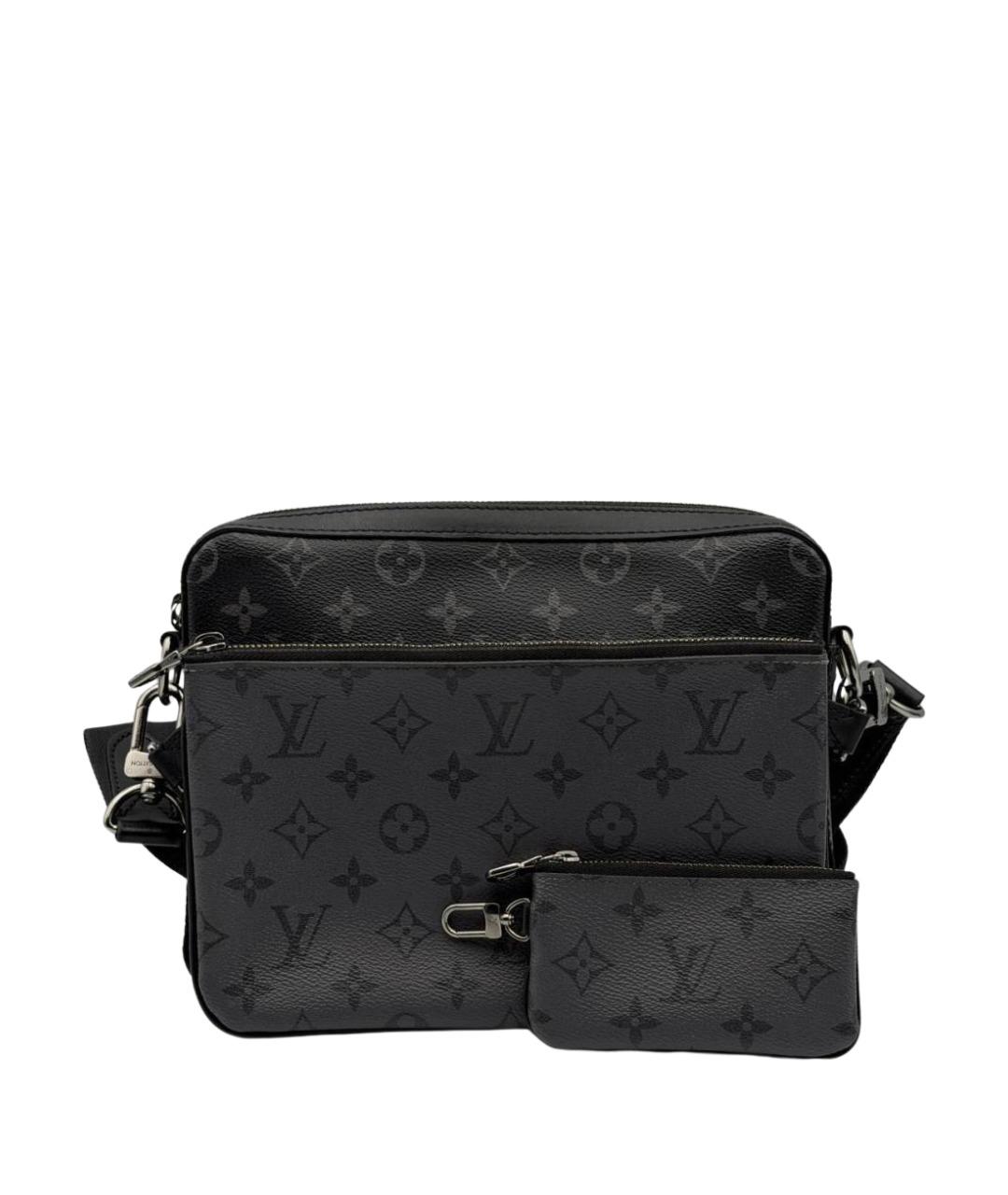 LOUIS VUITTON Антрацитовая сумка на плечо из канвы, фото 1