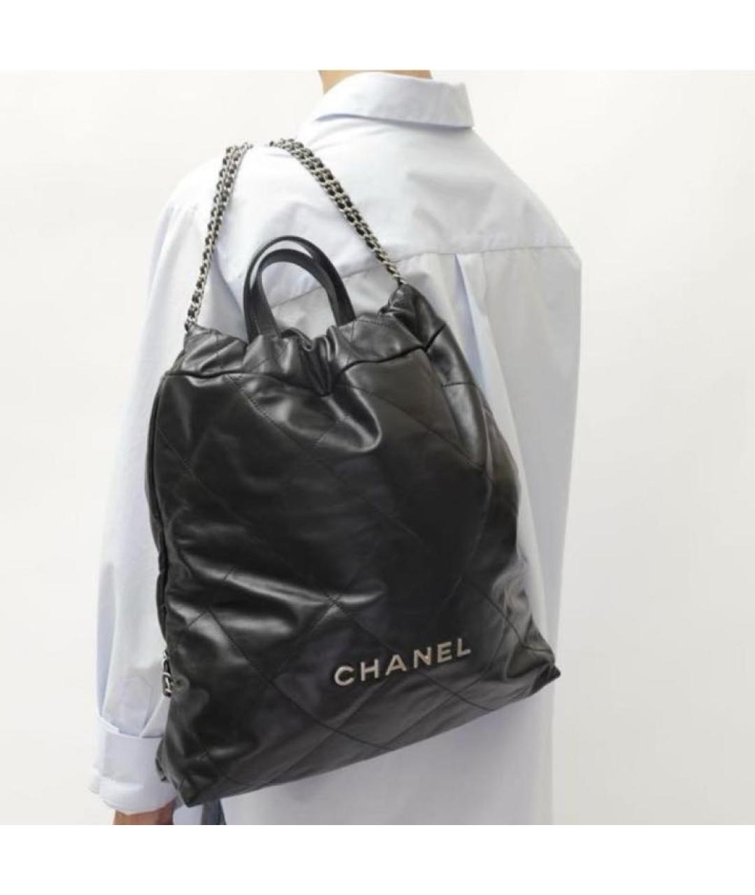 CHANEL Черный кожаный рюкзак, фото 2