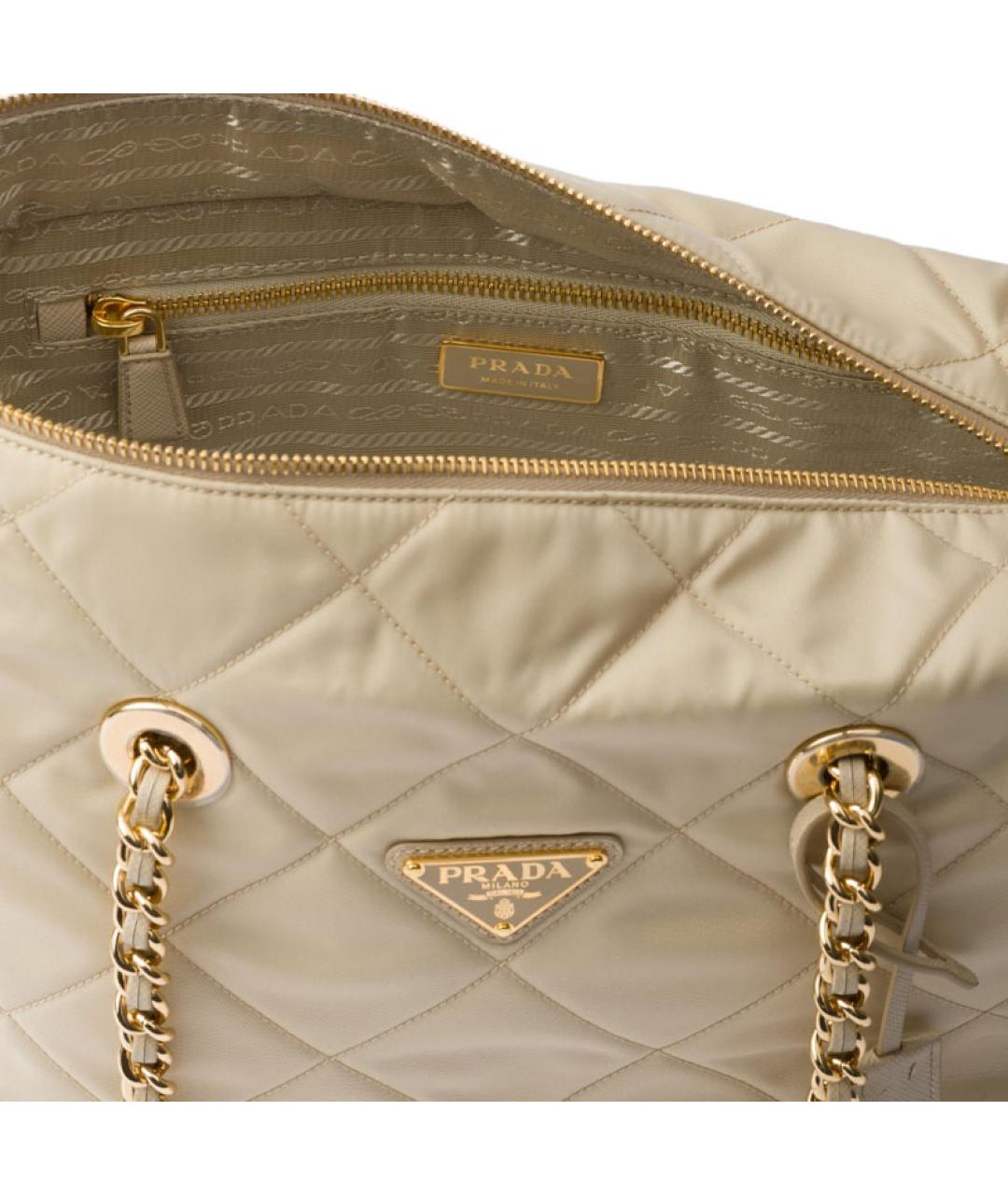 PRADA Бежевая нейлоновая сумка через плечо, фото 4