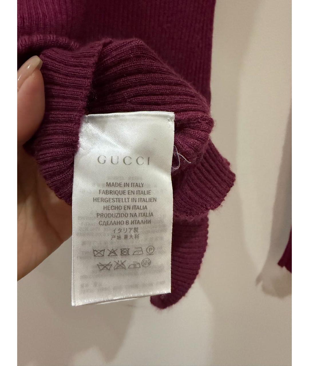 GUCCI Бордовая кашемировая водолазка, фото 5