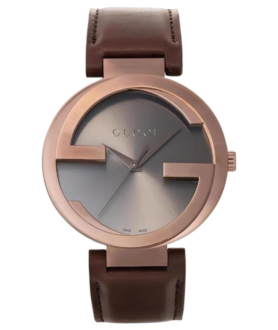 GUCCI Коричневые стальные часы, фото 1
