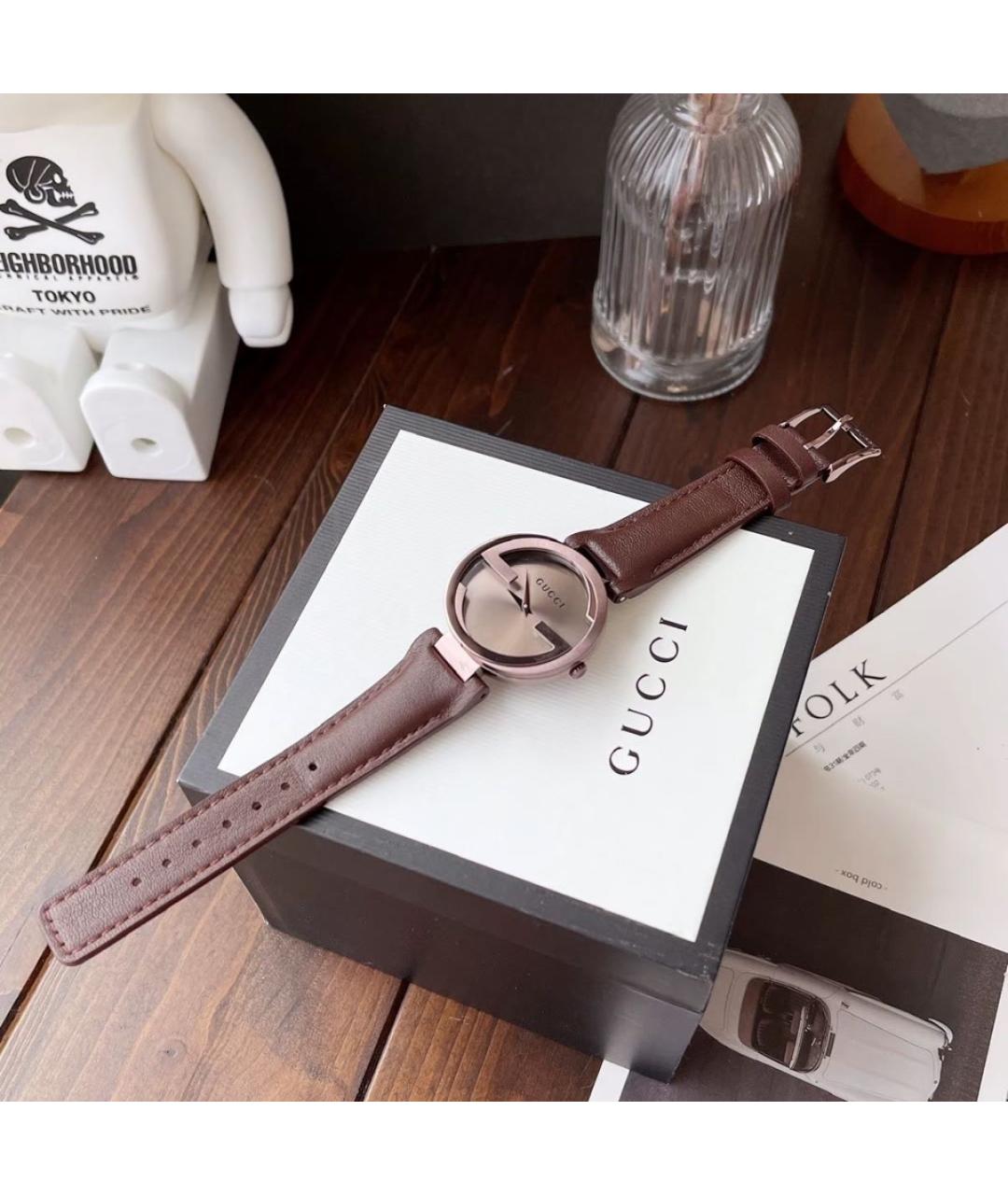 GUCCI Коричневые стальные часы, фото 5