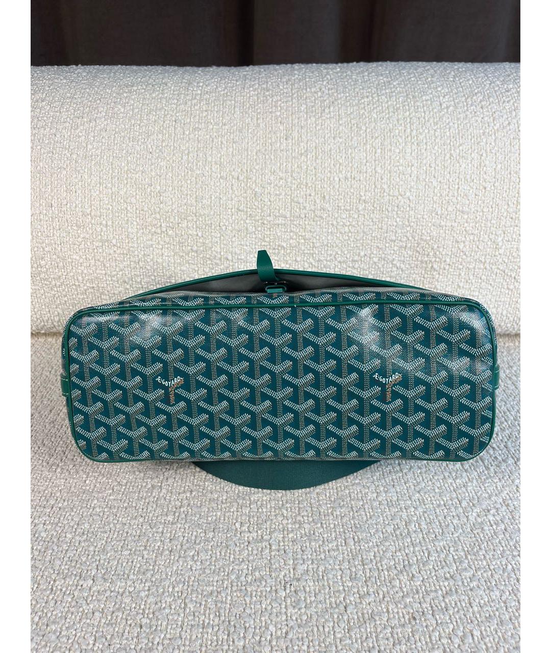 GOYARD Зеленая сумка на плечо из канвы, фото 6