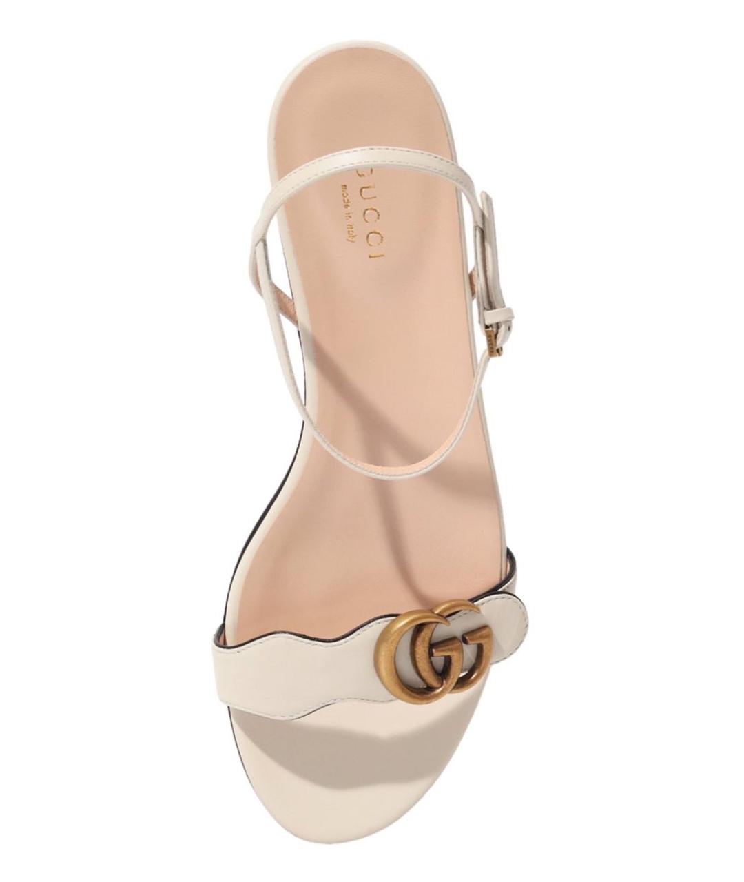 GUCCI Белые кожаные босоножки, фото 3