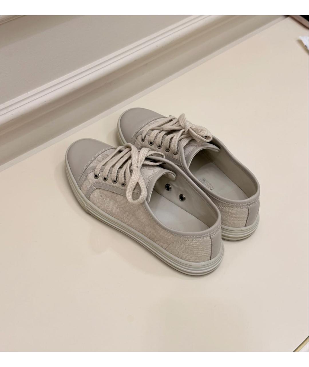 GUCCI Бежевые кеды, фото 7