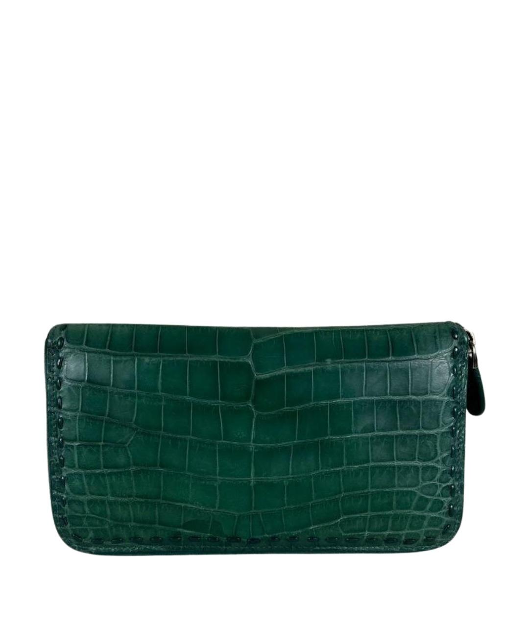 BOTTEGA VENETA Зеленый кошелек из экзотической кожи, фото 1