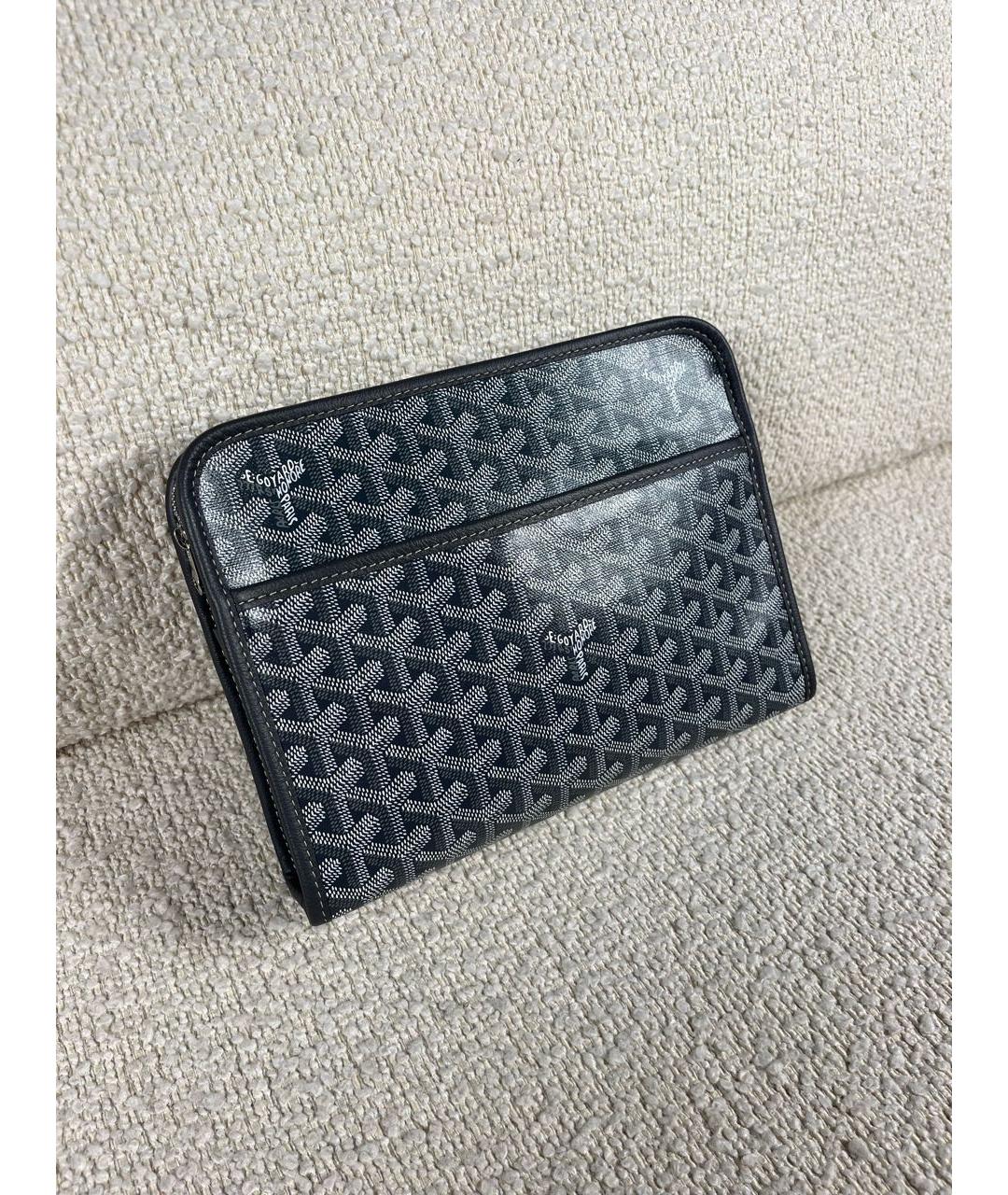 GOYARD Антрацитовая папка для документов из канвы, фото 2