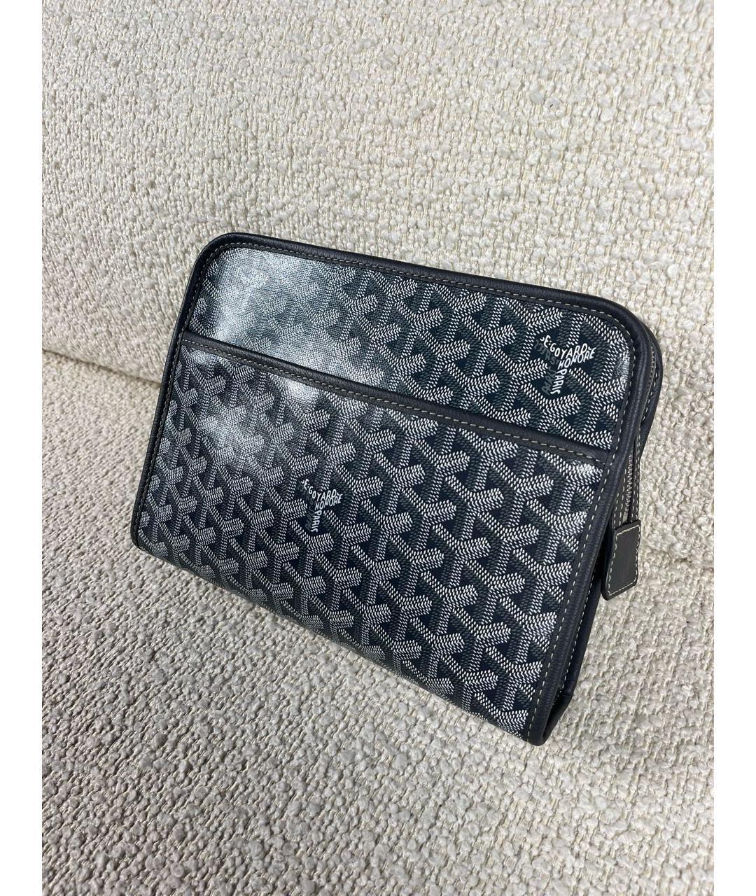 GOYARD Антрацитовая папка для документов из канвы, фото 6