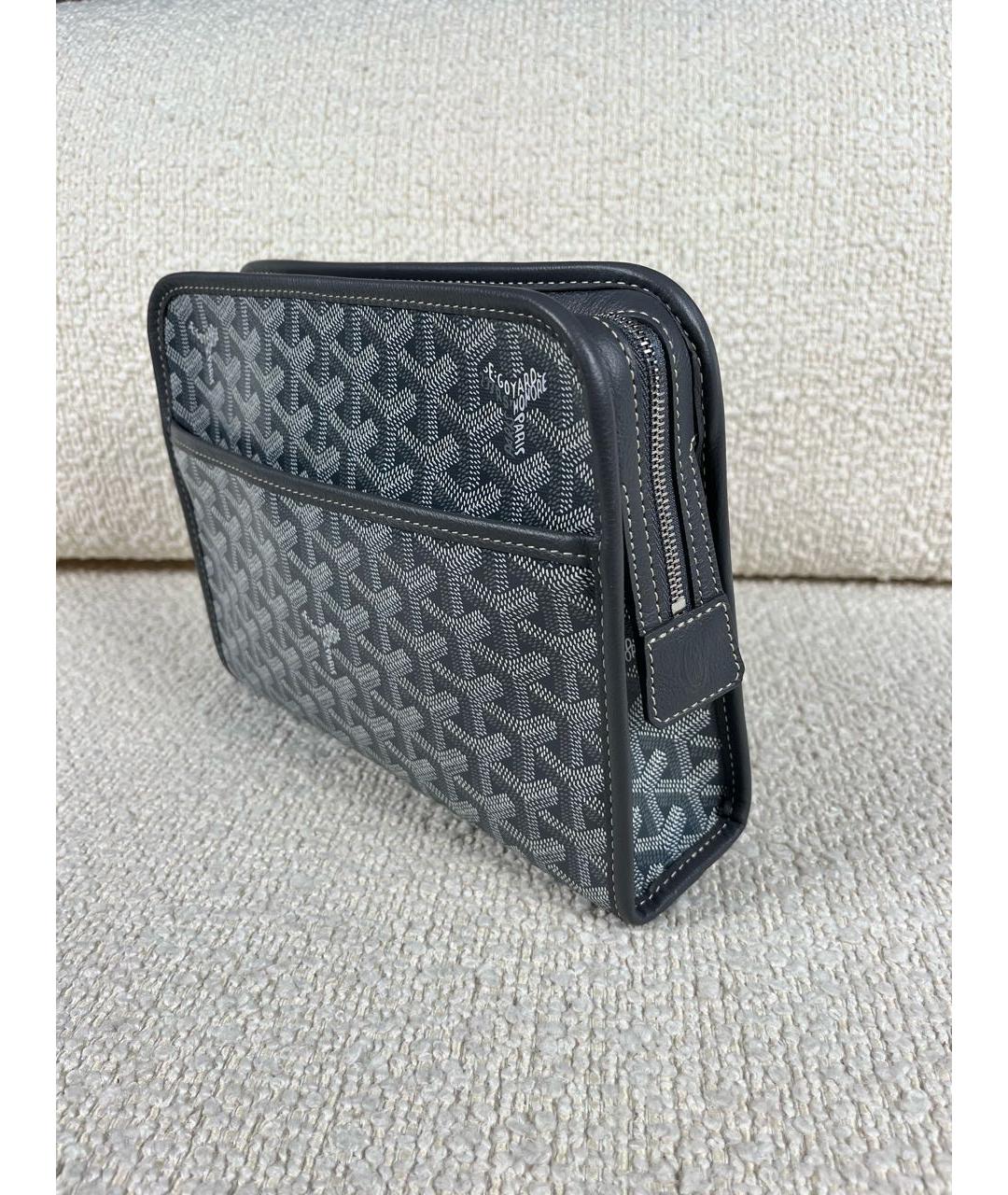 GOYARD Антрацитовая папка для документов из канвы, фото 8