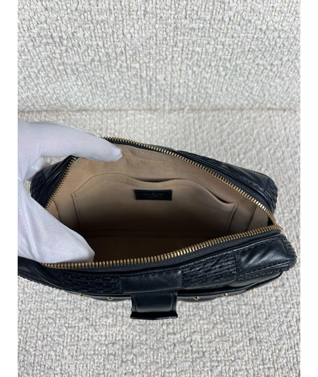 LOUIS VUITTON Черная кожаная поясная сумка, фото 4