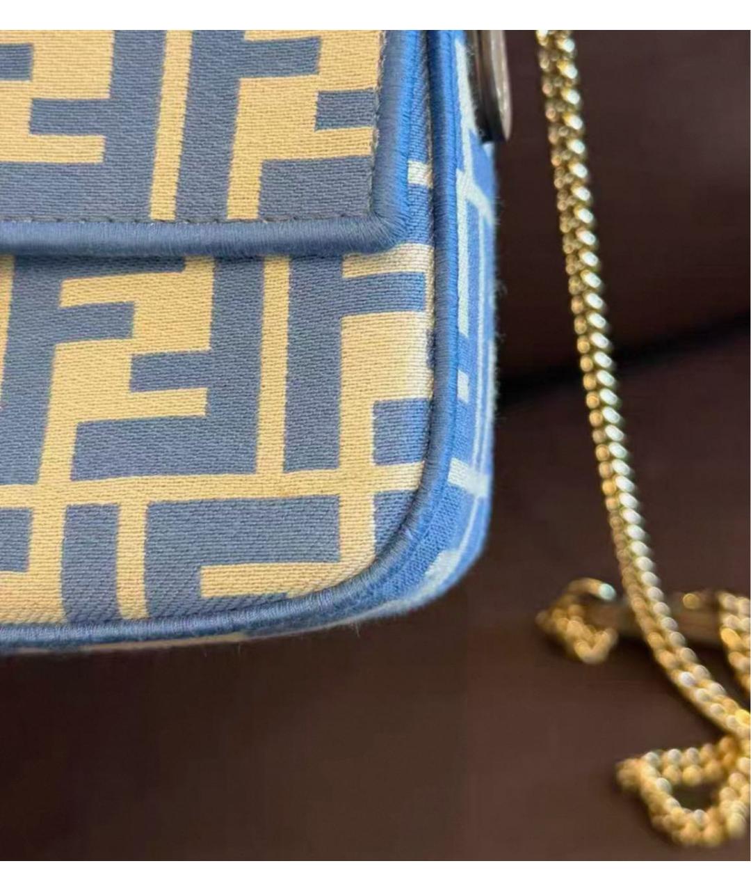 FENDI Голубая жаккардовая сумка через плечо, фото 7