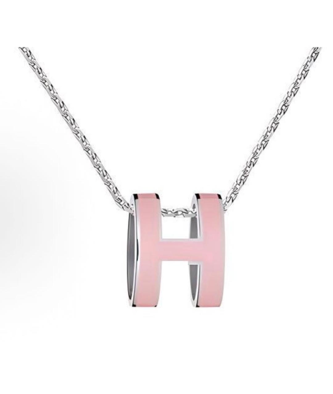 HERMES Розовая серебряная подвеска, фото 8