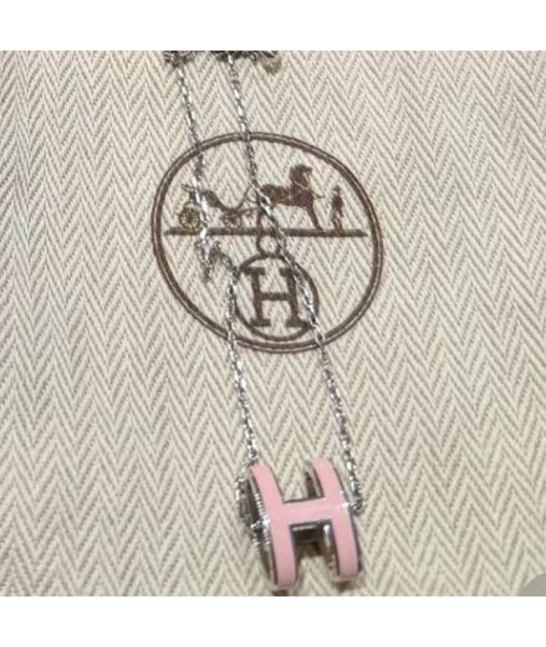 HERMES Розовая серебряная подвеска, фото 7