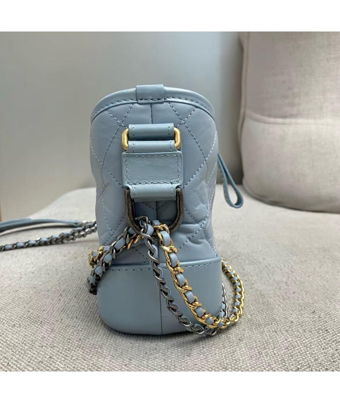 CHANEL Голубая кожаная сумка через плечо, фото 4