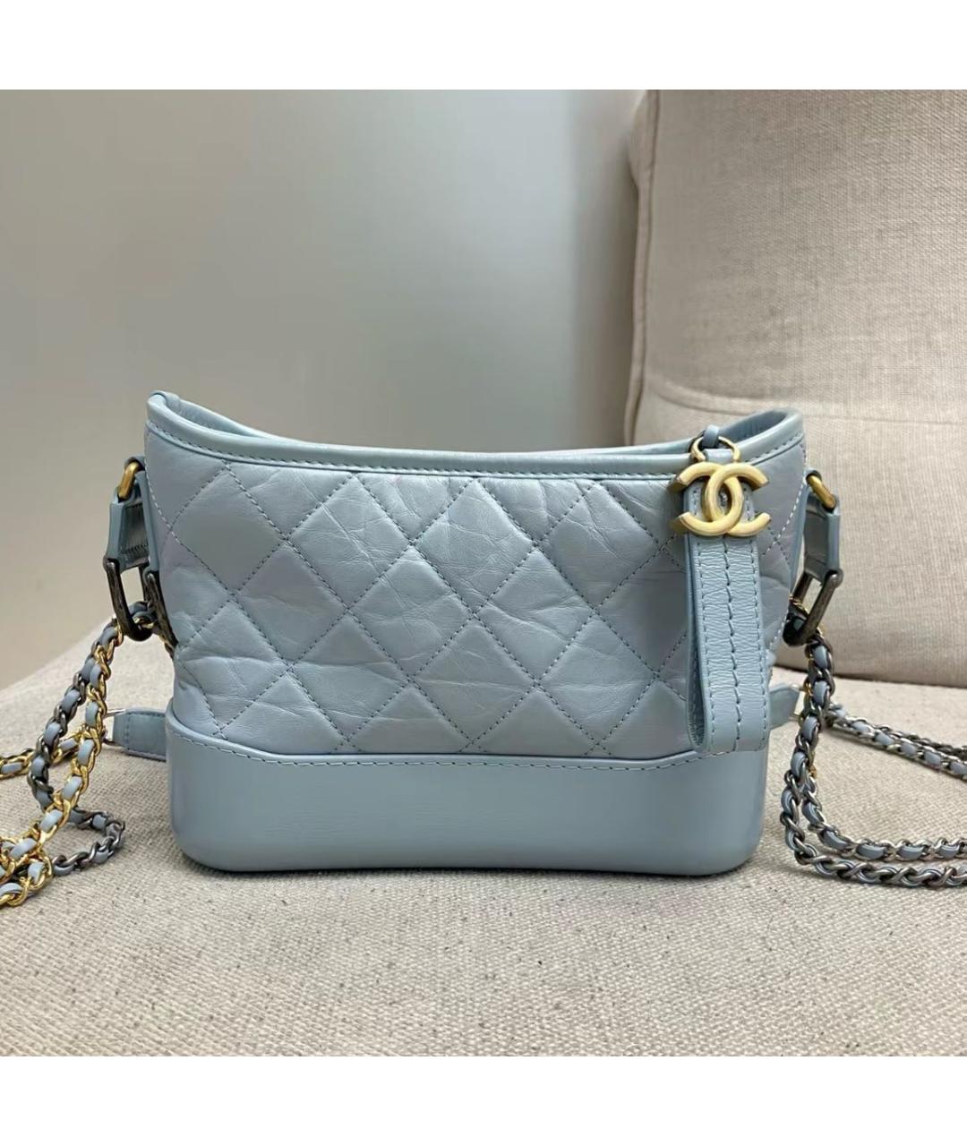 CHANEL Голубая кожаная сумка через плечо, фото 7