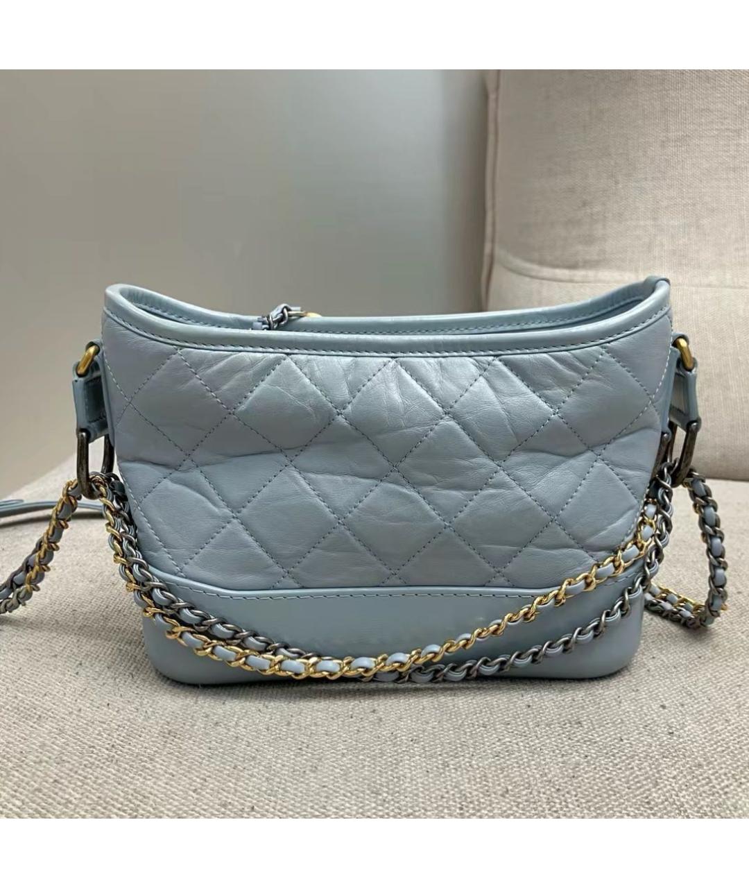 CHANEL Голубая кожаная сумка через плечо, фото 3