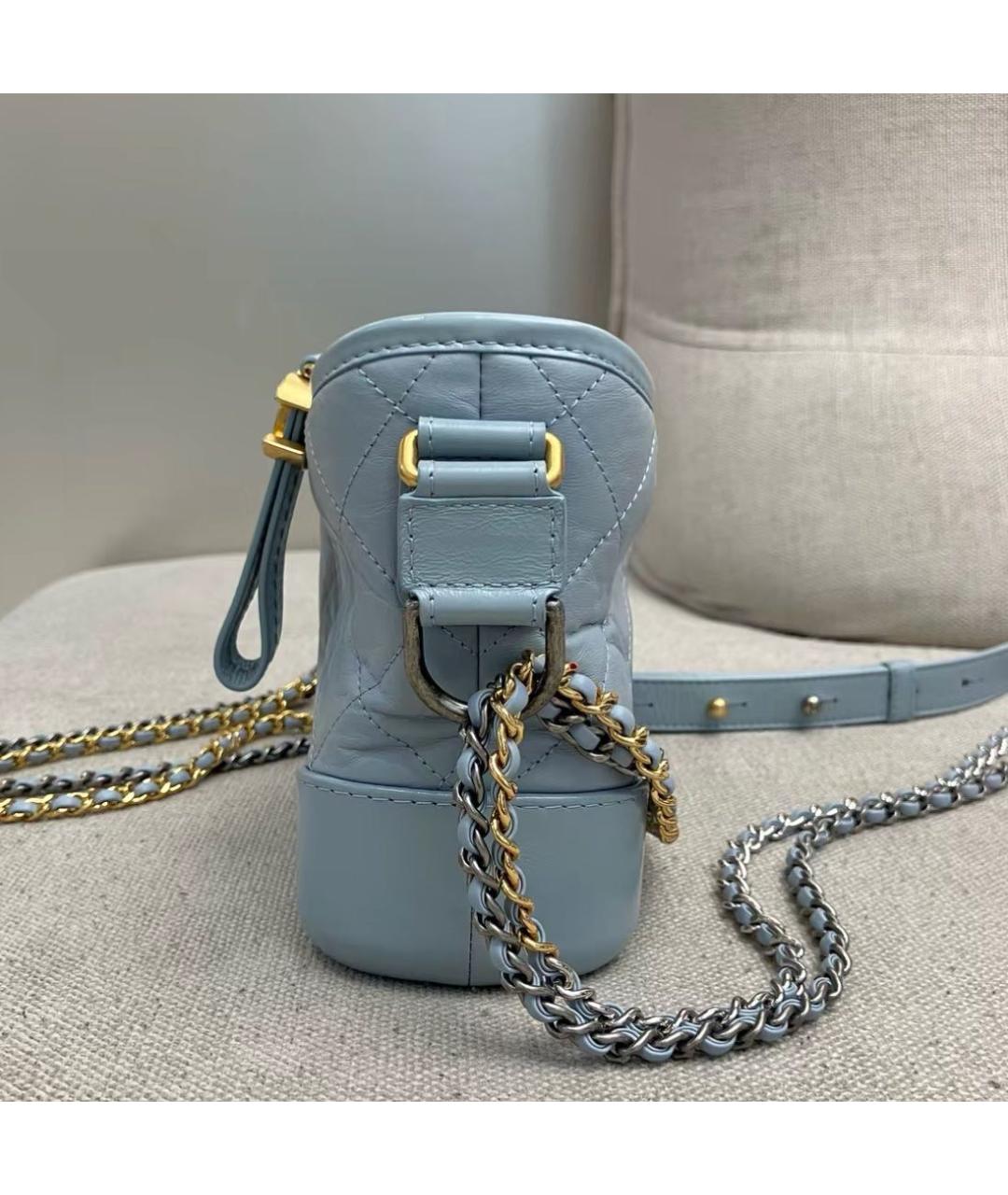 CHANEL Голубая кожаная сумка через плечо, фото 2