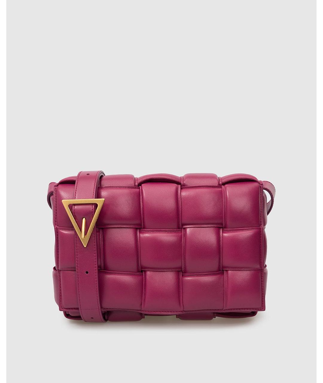 BOTTEGA VENETA Фуксия кожаная сумка через плечо, фото 5