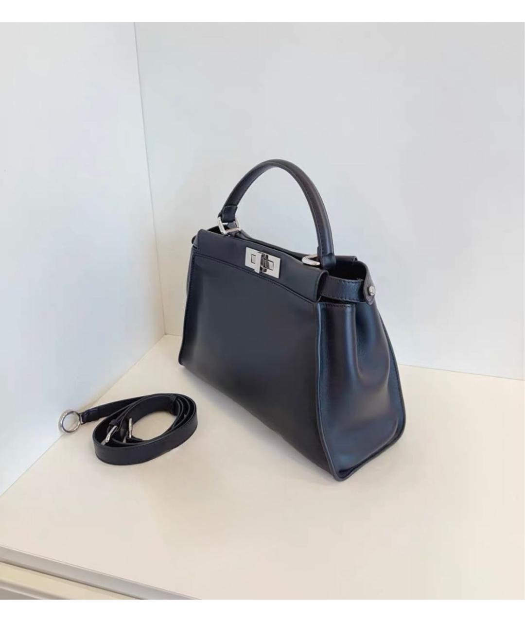 FENDI Черная кожаная сумка через плечо, фото 3