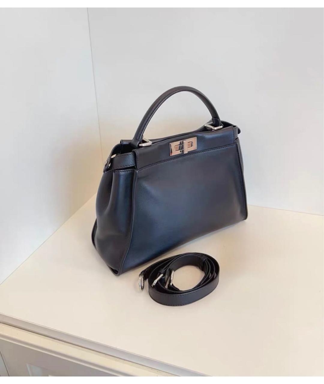 FENDI Черная кожаная сумка через плечо, фото 2