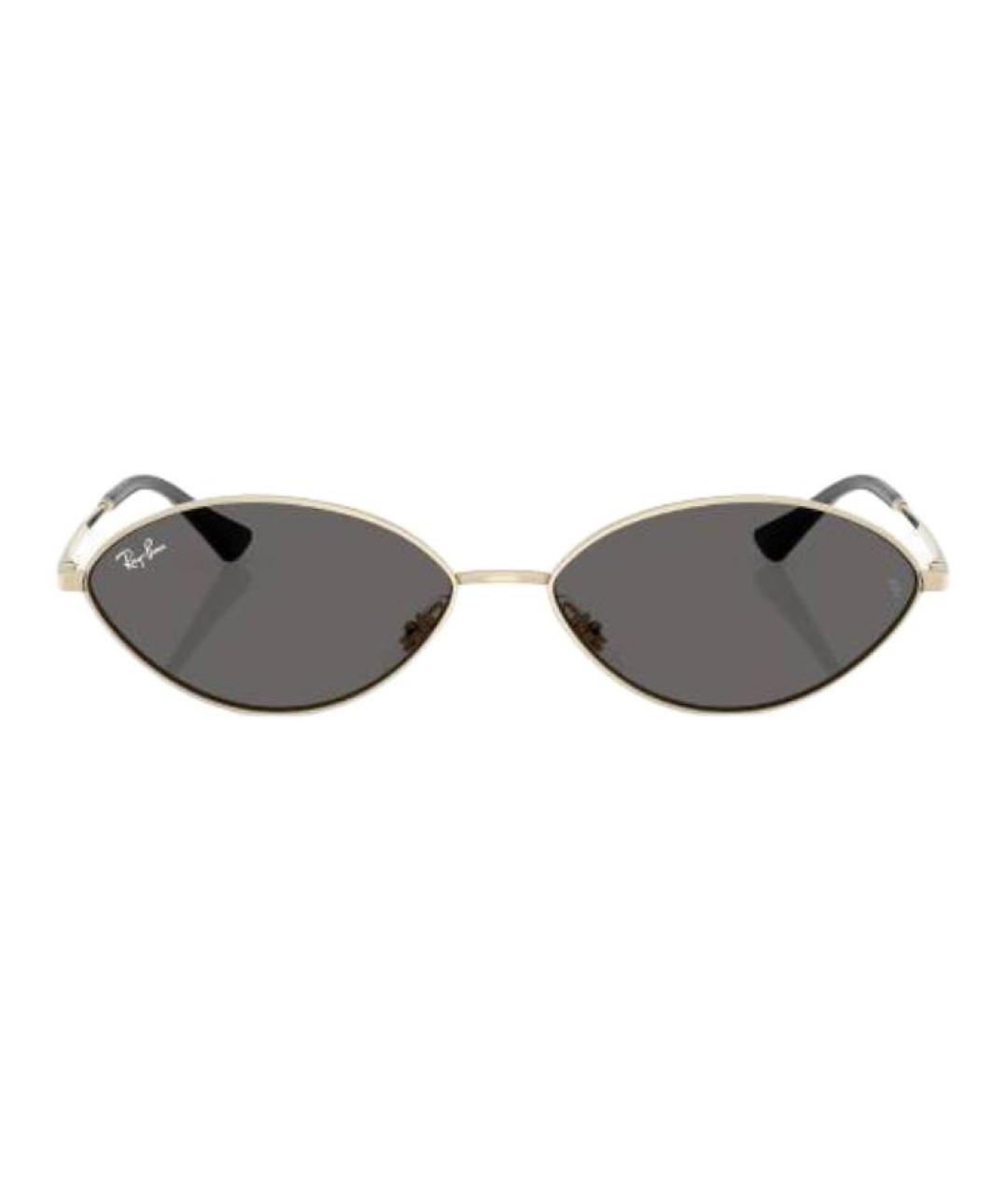RAY BAN Золотые металлические солнцезащитные очки, фото 2