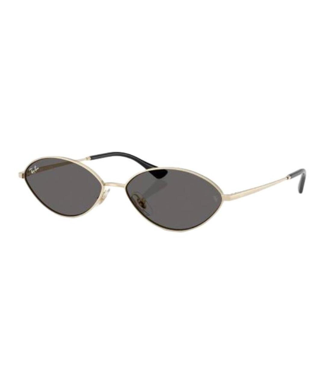 RAY BAN Золотые металлические солнцезащитные очки, фото 1