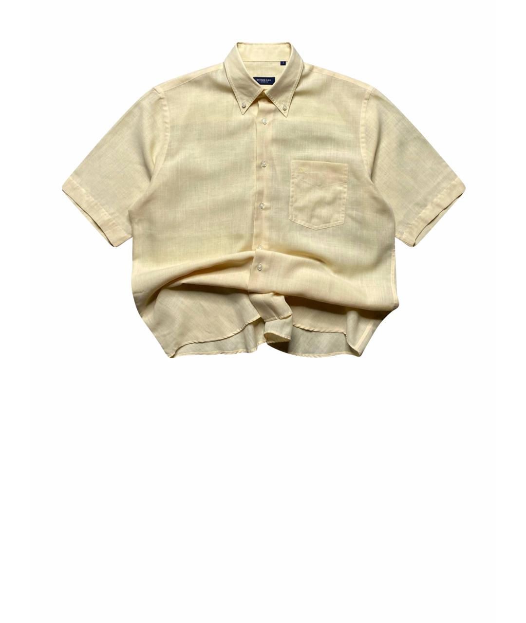 BURBERRY Желтая льняная кэжуал рубашка, фото 1