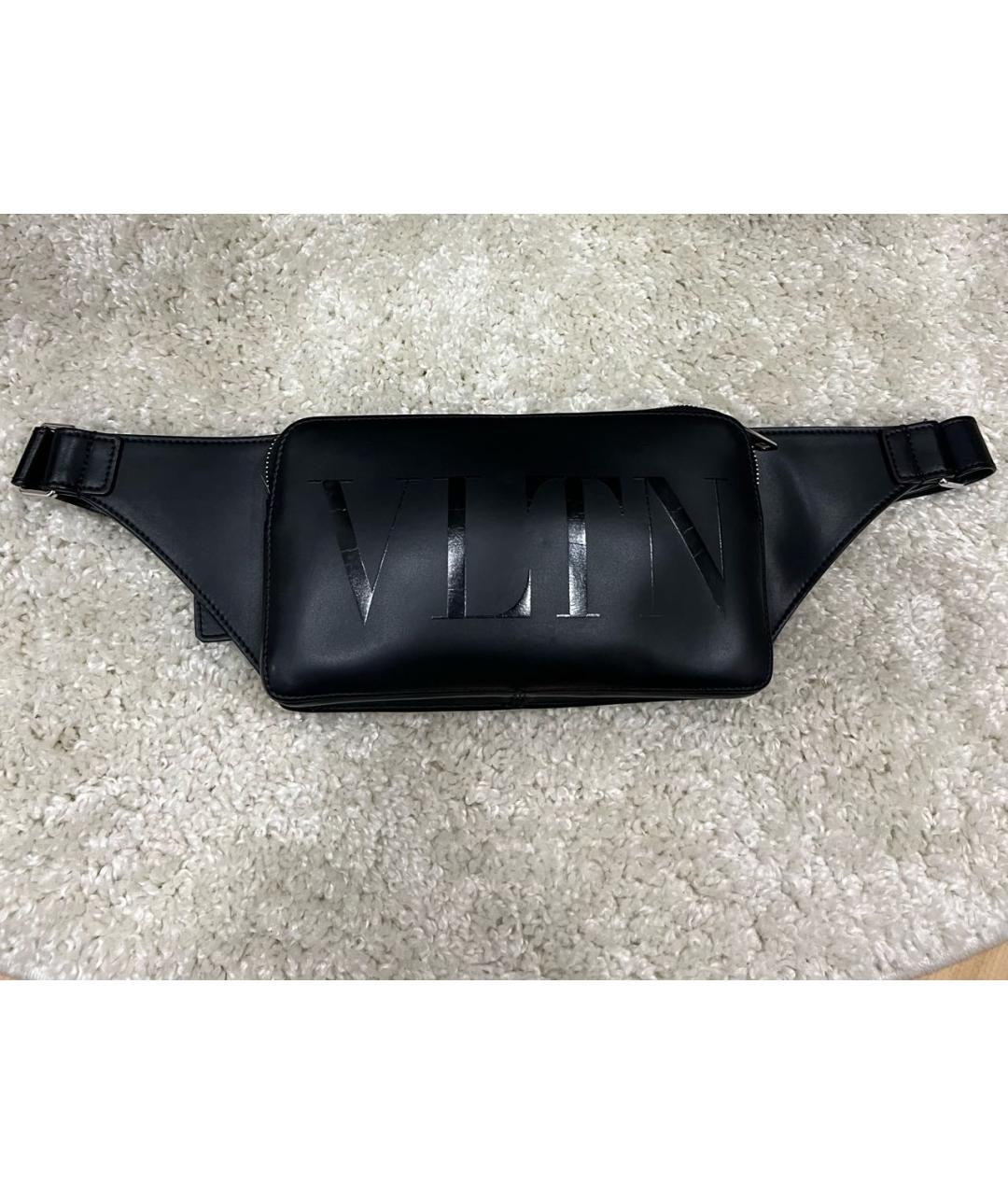 VALENTINO Черная кожаная поясная сумка, фото 4