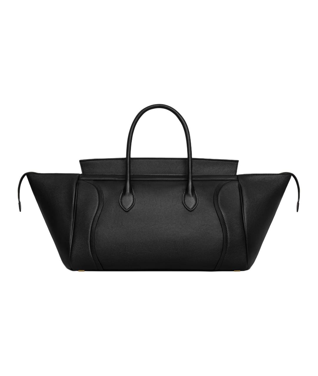 CELINE Черная кожаная сумка тоут, фото 4