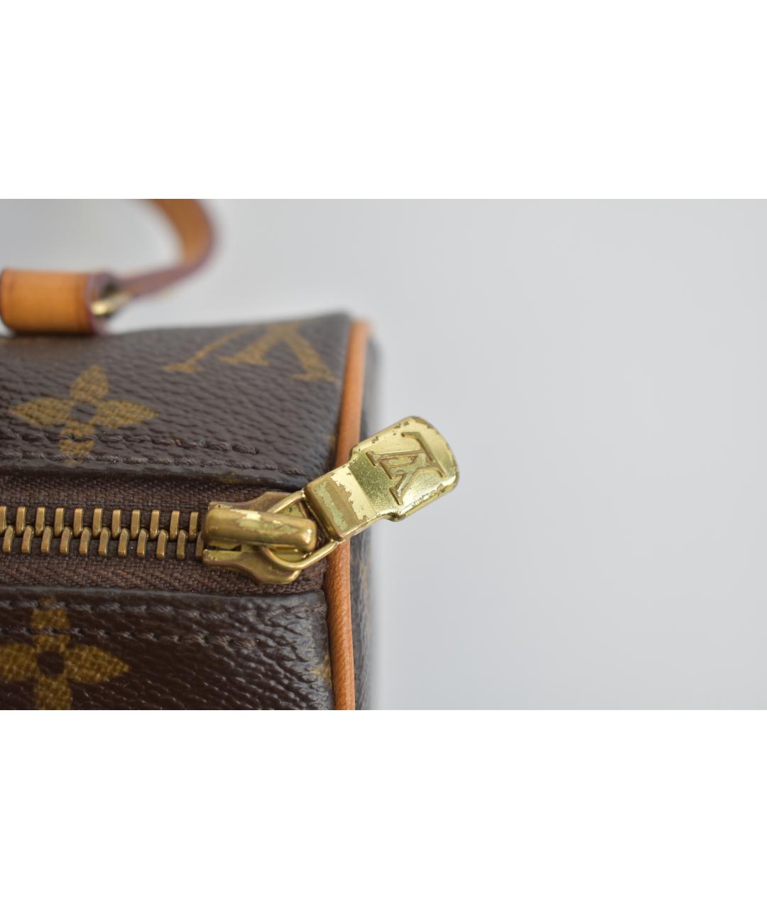 LOUIS VUITTON Коричневая сумка с короткими ручками из канвы, фото 9