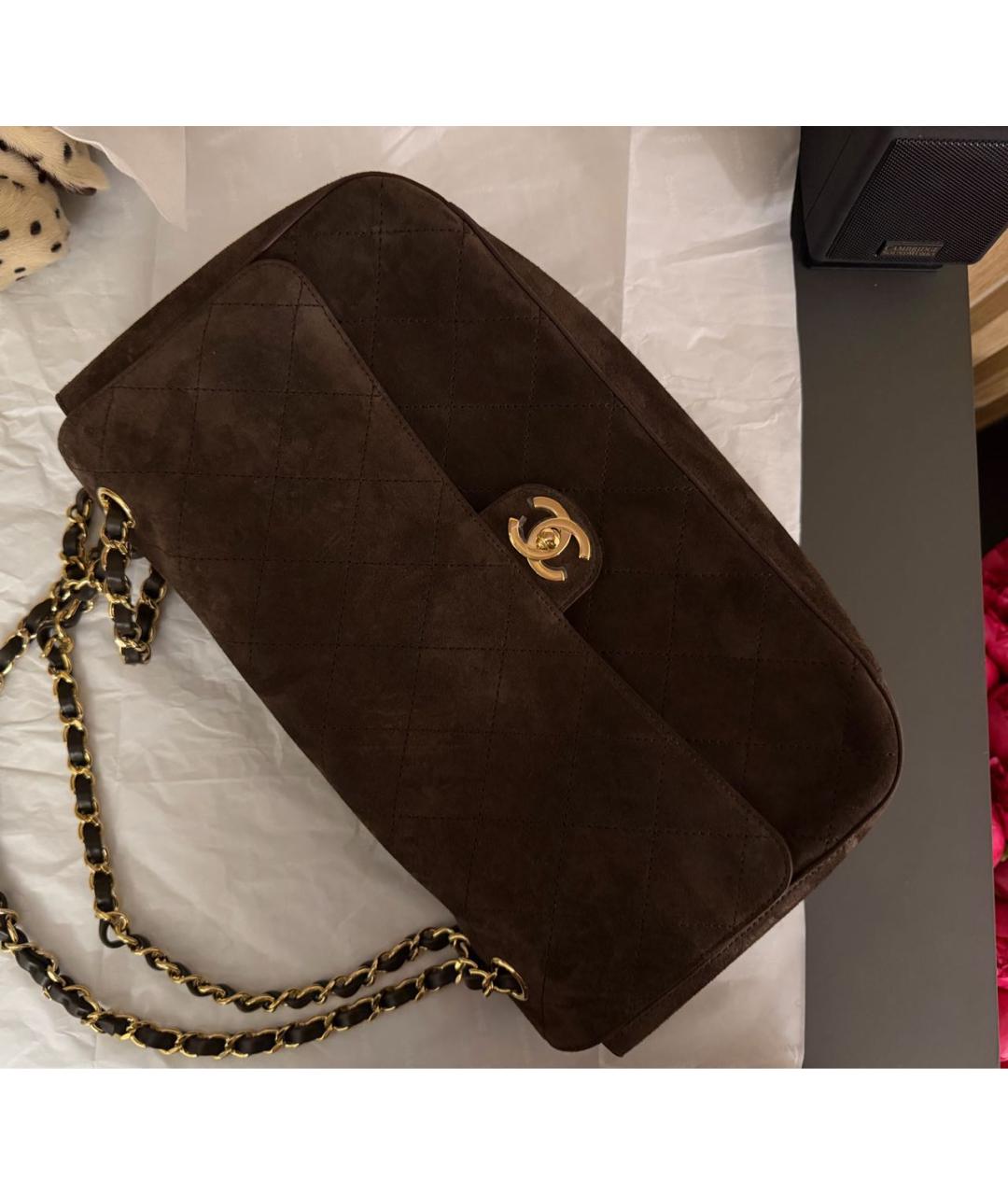 CHANEL Коричневая замшевая сумка через плечо, фото 4