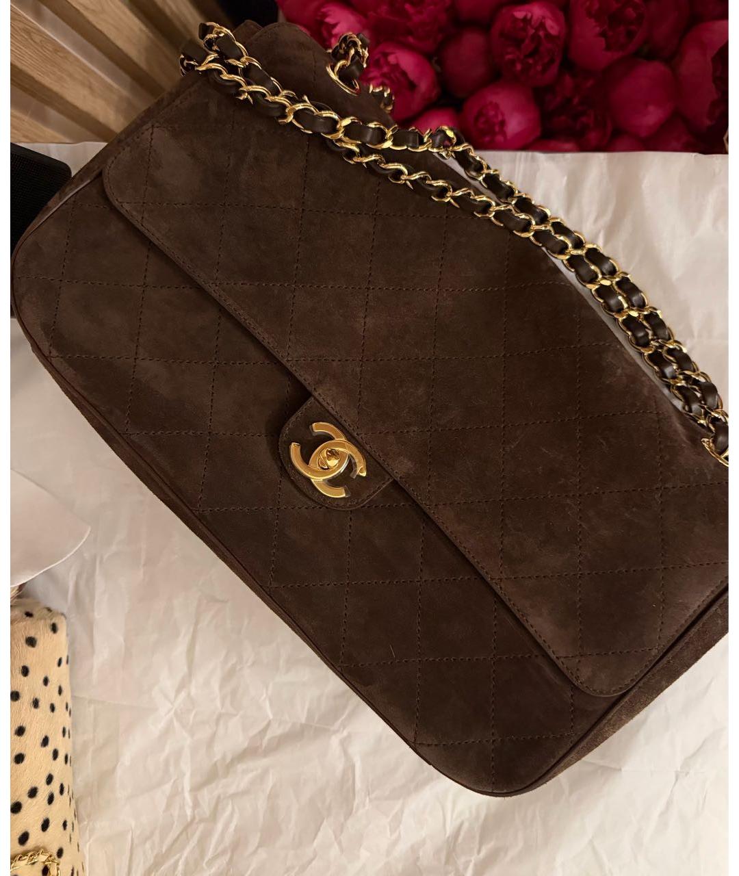 CHANEL Коричневая замшевая сумка через плечо, фото 2