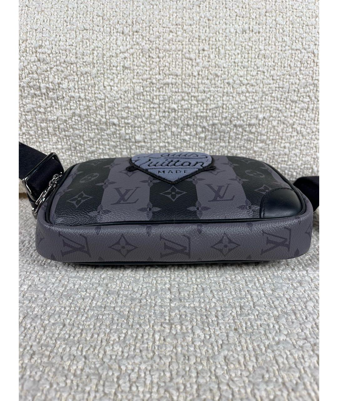 LOUIS VUITTON Антрацитовая сумка на плечо из канвы, фото 6