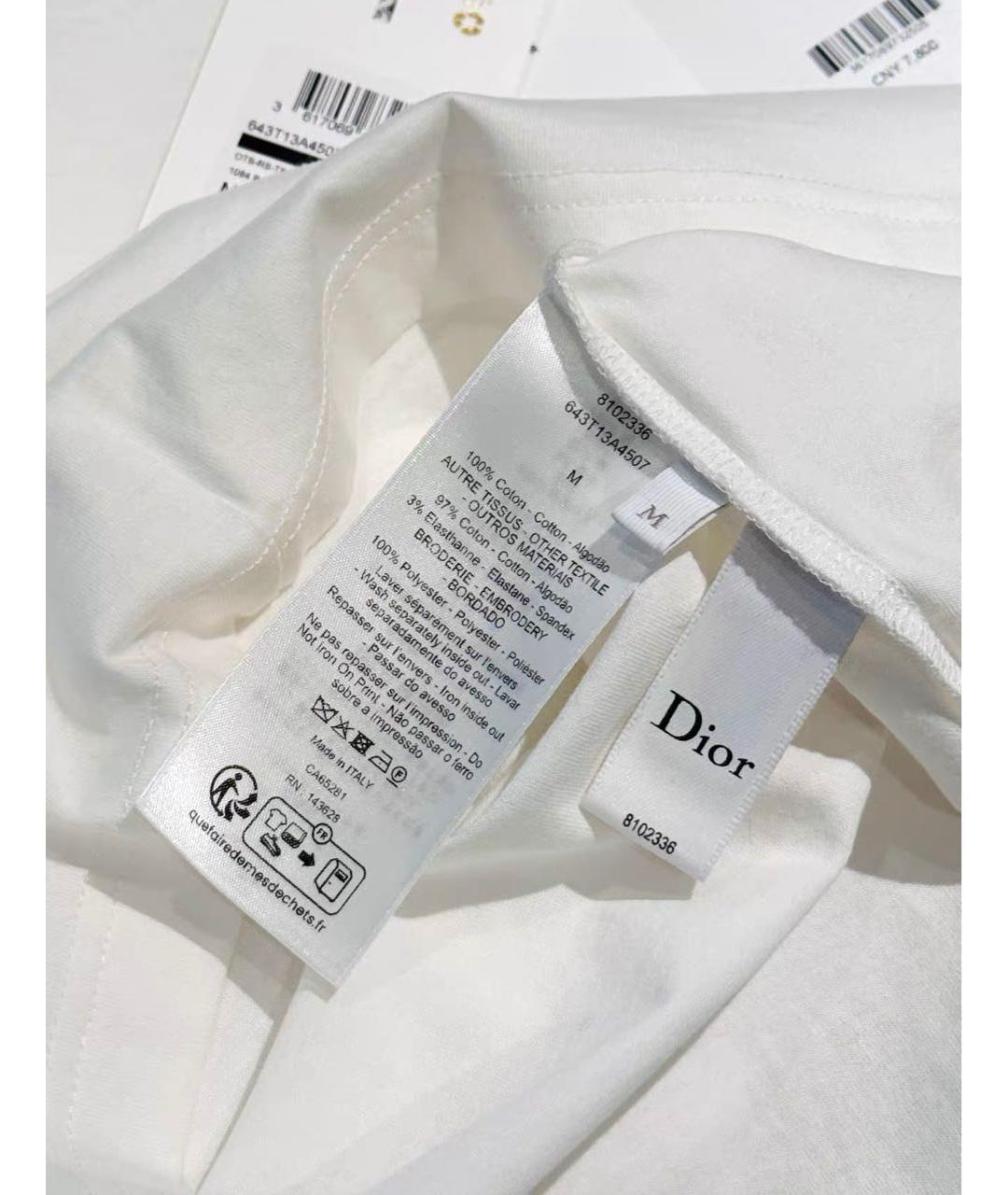 CHRISTIAN DIOR Белая хлопковая футболка, фото 3