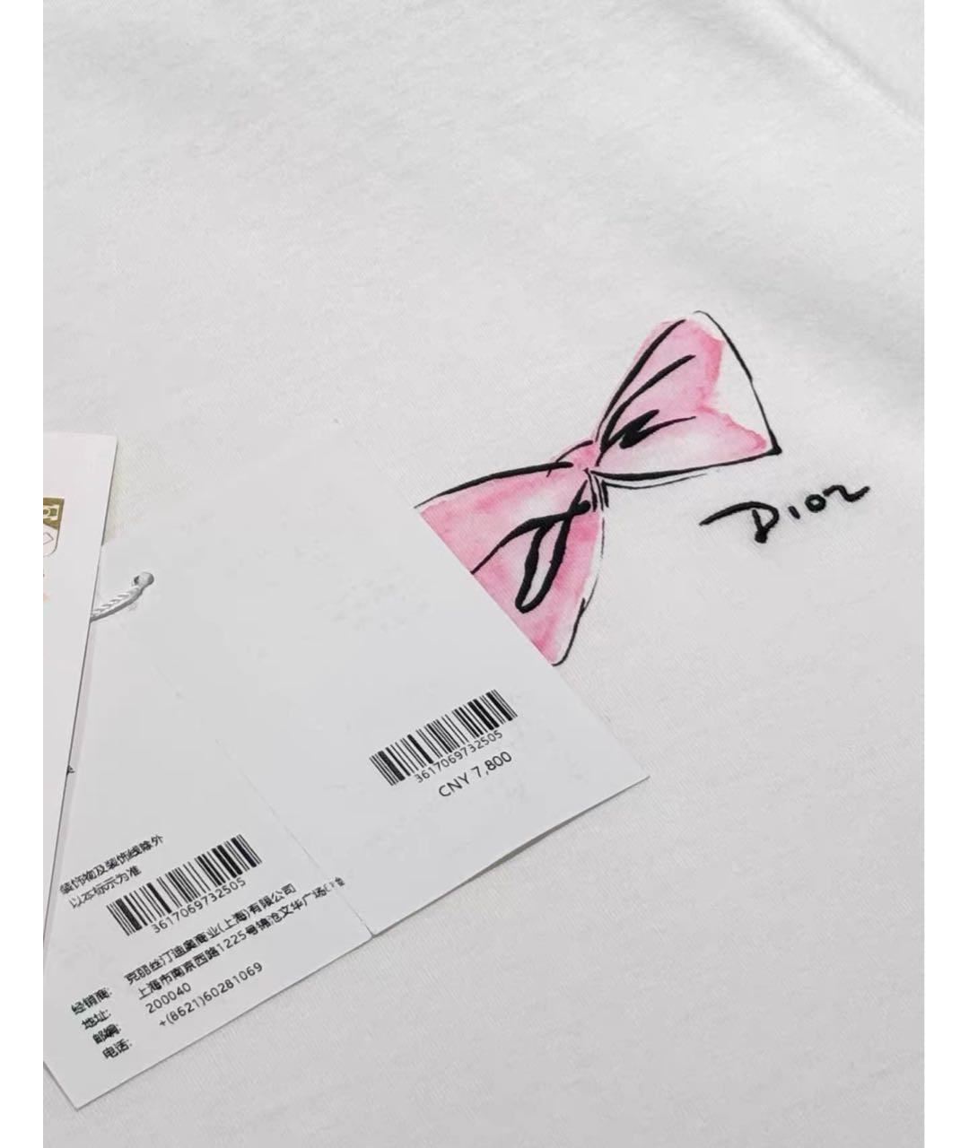 CHRISTIAN DIOR Белая хлопковая футболка, фото 4