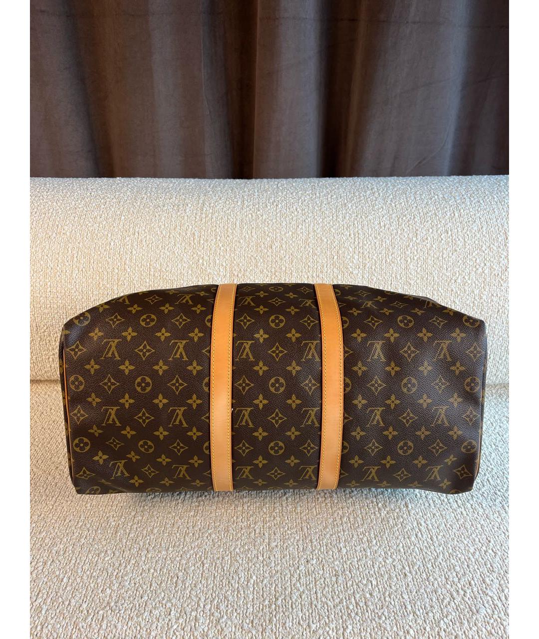 LOUIS VUITTON Коричневая дорожная/спортивная сумка из канвы, фото 7