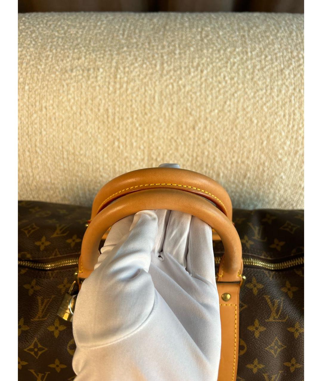 LOUIS VUITTON Коричневая дорожная/спортивная сумка из канвы, фото 6