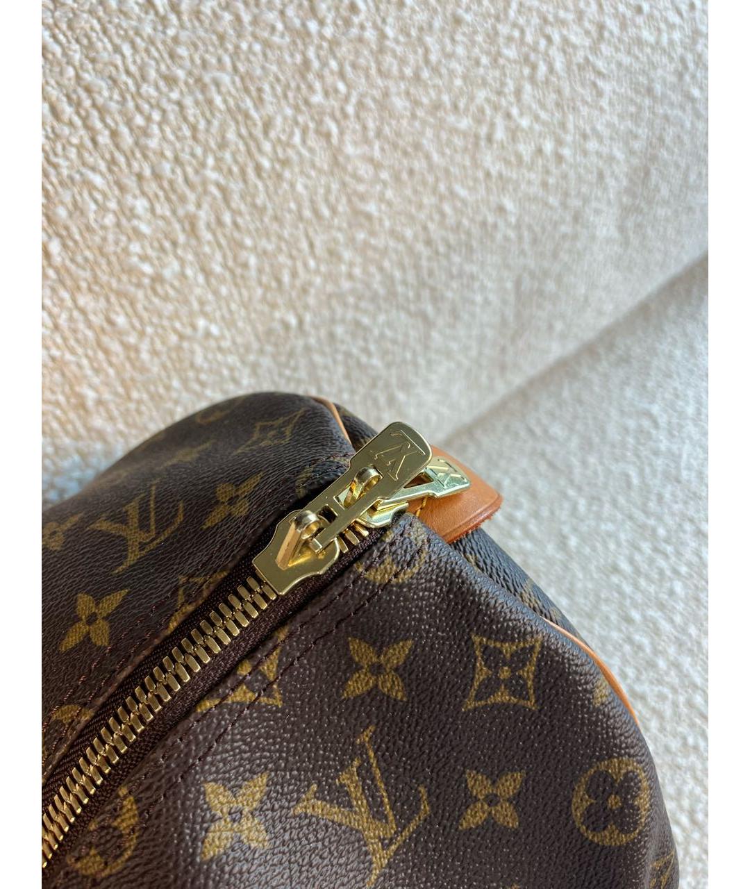 LOUIS VUITTON Коричневая дорожная/спортивная сумка из канвы, фото 8