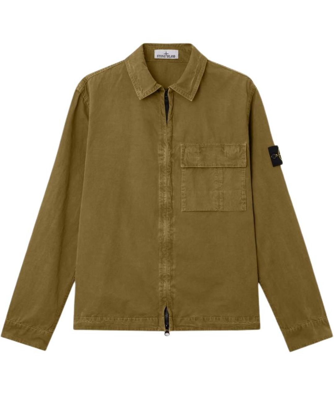 STONE ISLAND Зеленая хлопковая куртка, фото 1