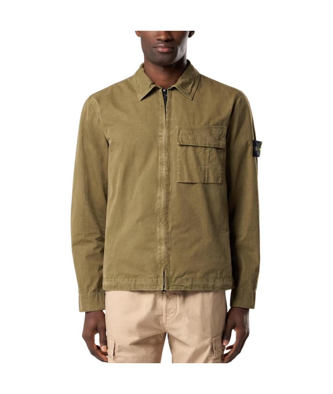 STONE ISLAND Зеленая хлопковая куртка, фото 5