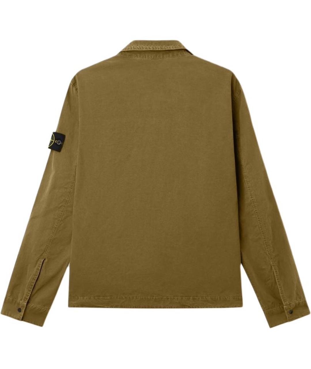 STONE ISLAND Зеленая хлопковая куртка, фото 2
