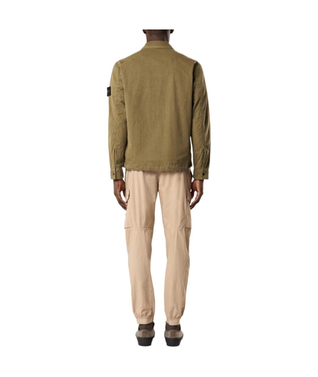 STONE ISLAND Зеленая хлопковая куртка, фото 4