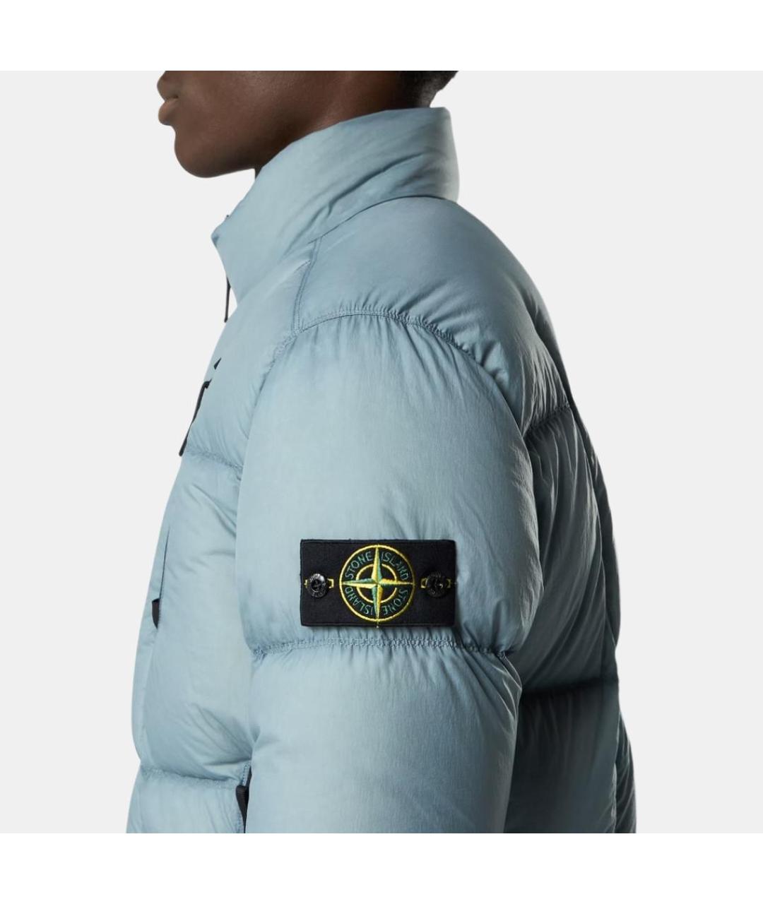 STONE ISLAND Голубой пуховик, фото 4