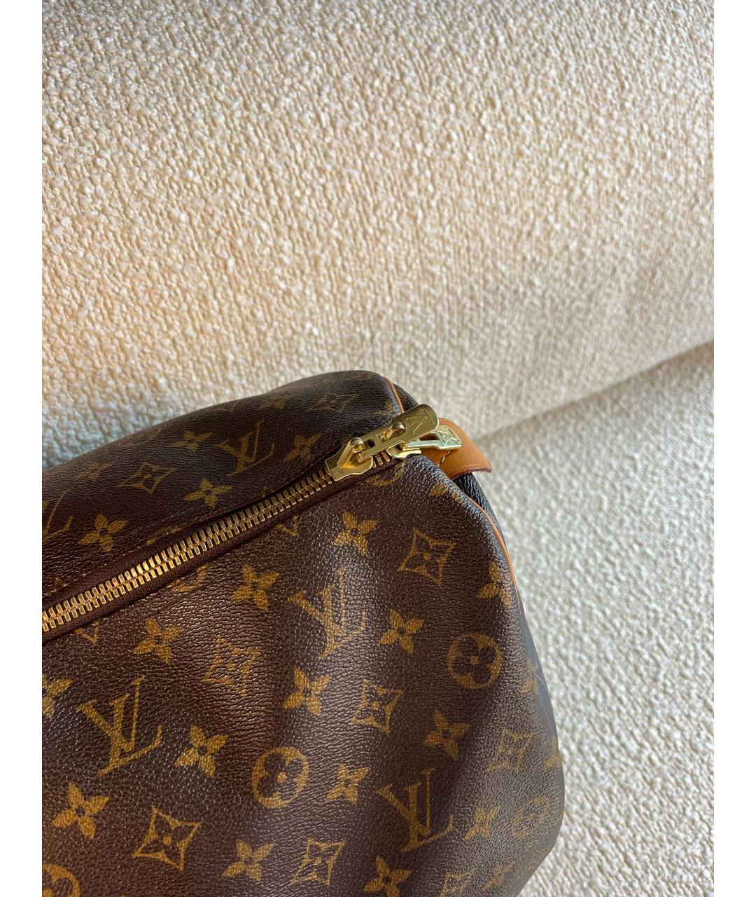 LOUIS VUITTON Коричневая дорожная/спортивная сумка из канвы, фото 7