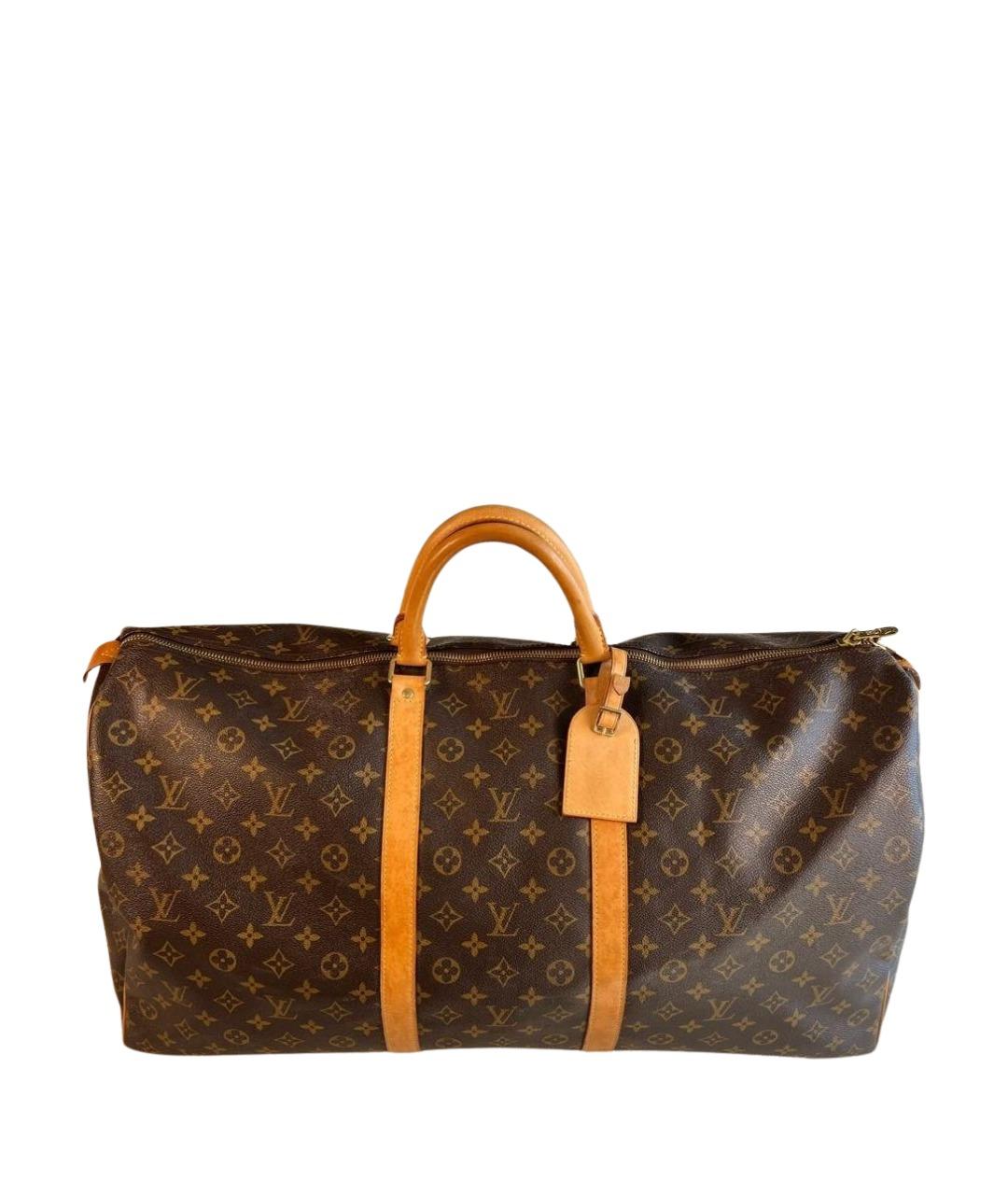 LOUIS VUITTON Коричневая дорожная/спортивная сумка из канвы, фото 1